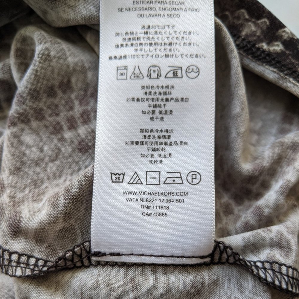 SOLD Michael Kors Brown Snake Print Wrap Dress L - Picture 16 of 16